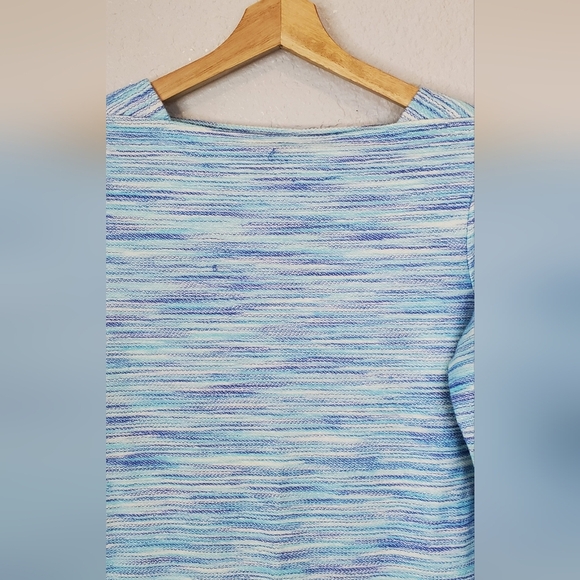 💚5/$25 NWT Talbots Blue & Lavender Striped Women's Knit Top Size XS - Picture 4 of 8